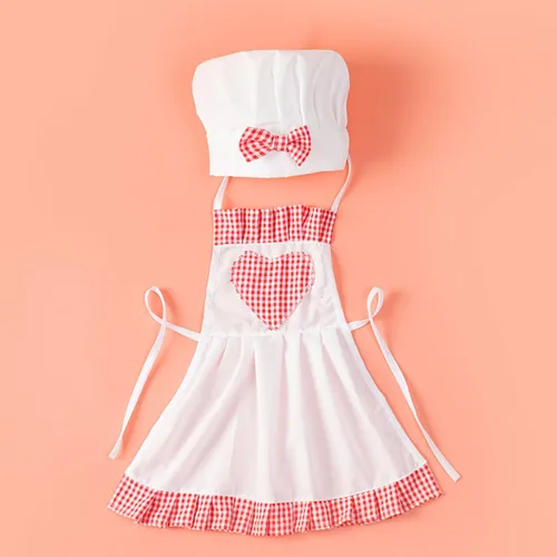 Miniatura 4 de Zeroest Traje de chef para bebé, accesorios de fotografía para niños pequeños, delantal de chef divertido para sesión de fotos, sombrero de chef