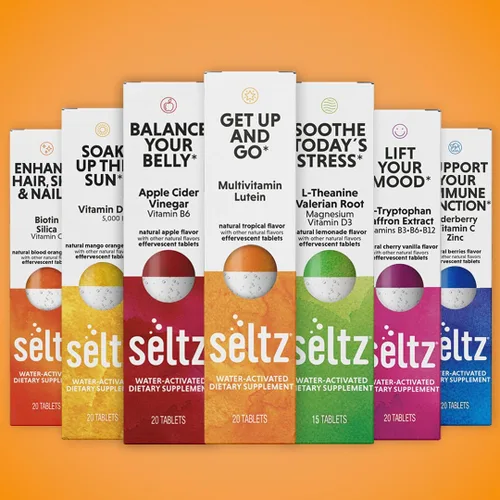 Miniatura 8 de Seltz Tabletas multivitamínicas para bebidas con luteína, antioxidante diario efervescente y apoyo para la salud ocular, levántate y listo, sabor
