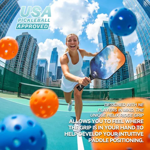 Miniatura 6 de Pickleball Paddles Set of 2 - USAPA Approved Fiberglass Pickleball Paddles Set with 2 with SRT Pro Polymer Honeycomb Core, 4 High-Performance