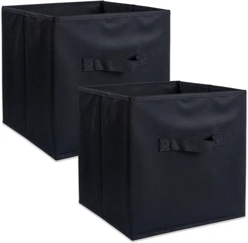 Miniatura 4 de DII Colección de Contenedores de Almacenamiento de Tela No Tejida Cubo Organizador Plegable, Juego Pequeño, 11x11x11", Blanco, 2