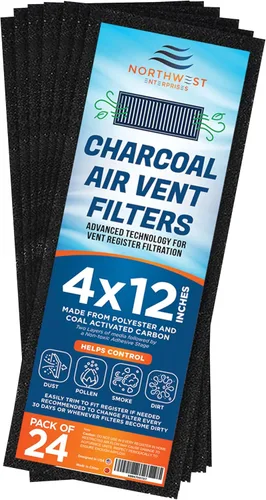Filtros de ventilación de aire de carbón activado para el hogar, filtros de ventilación de piso de control de polvo de 4 x 12 pulgadas, ambientador
