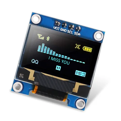 Miniatura 7 de 6 piezas 0,96 pulgadas módulo de pantalla OLED 128 x 64 I2C pantalla 0,96 pulgadas 12864 módulo OLED azul módulo de pantalla OLED IIC serie Amarillo