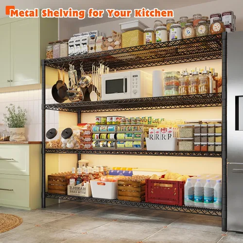 Miniatura 6 de REIBII Estantería de almacenamiento de 60" de ancho 2878LBS Unidad de estante de metal con ruedas Estantería de garaje resistente Estanterías