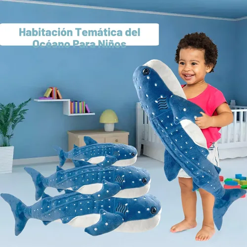 Miniatura 9 de Mukouxun 47 cm Tiburón Ballena de Peluche Tiburón Ballena de Peluche para Niños Almohadas de Peluche de Tiburón Ballena Muñeca de Ballena Azul