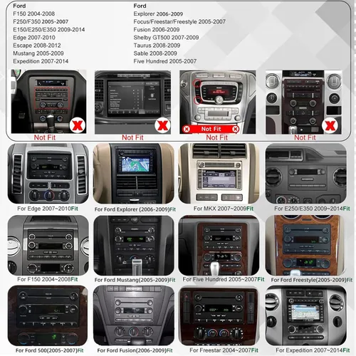 Miniatura 2 de Radio de coche para Ford Edge 2007-2010 Ford Taurus/Sable 2008-2009 Focus 2005-2007 Unidad principal de radio estéreo de mejora con CarPlay Pantalla