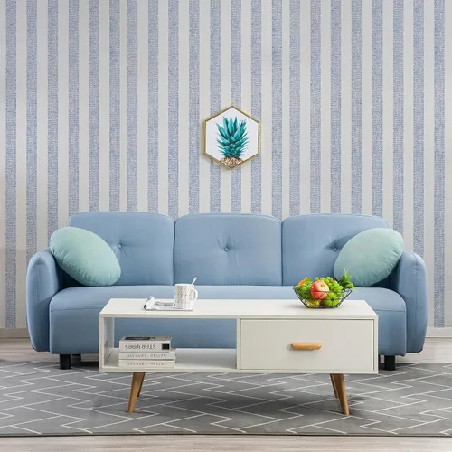 Miniatura 3 de Papel Tapiz Autoadhesivo de Rayas Azul Marino Despegar y Pegar Lavable Papel de Contacto Autoadhesivo para Dormitorio Envoltura de Vinilo Decoración