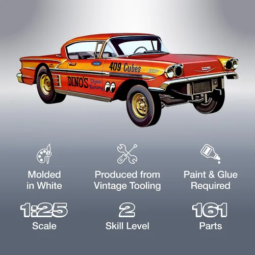 Miniatura 2 de AMT 1958 Chevy Impala Hardtop Ala Impala 1:25 Kit de modelo a escala 1:25