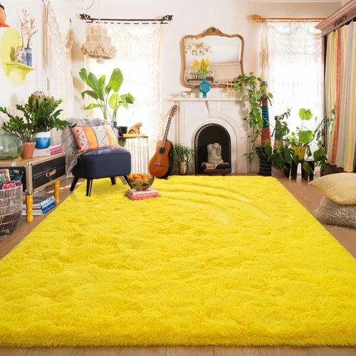 Miniatura 8 de Amearea Alfombra de Área Peluda Esponjosa para Dormitorio de Niños Sala de Estar, Extra Suave y Difusa Alfombras Peludas, Antideslizante, Alfombra