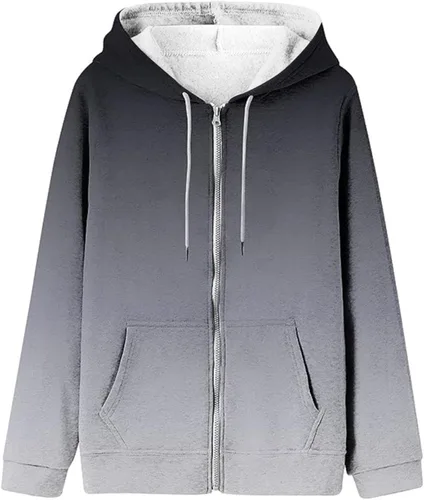 Miniatura 2 de ADJHDFH Sudadera casual de manga larga con cremallera para mujer, cuello redondo, sudadera con capucha Y2K