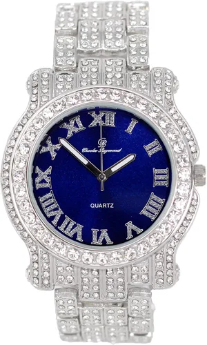 Miniatura 69 de Charles Raymond Bling-ed Out Ultimate Hip Hop Royalty Reloj para hombre con número romano de fácil lectura o indicadores de tiempo de diamantes