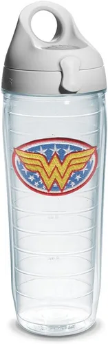 Miniatura 18 de Tervis DC Comics - Vaso aislado de doble pared con emblema de la Mujer Maravilla fabricado en Estados Unidos, mantiene las bebidas frías y azul