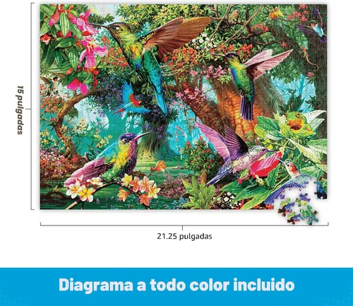 Miniatura 3 de Buffalo Games - Hummingbird Garden - Steve Read - Rompecabezas de 500 piezas para adultos - Rompecabezas de naturaleza vibrante perfecto para noches