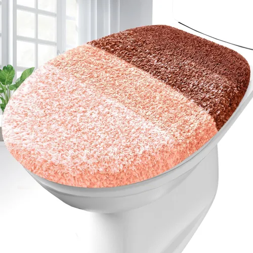 Miniatura 20 de OLANLY Funda de Asiento de Inodoro de Microfibra Suave para Baño, Fundas Lavables a Máquina, 17.5x15 Pulgadas, con Soporte de Goma que se Mantiene