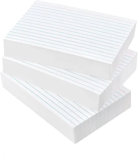 300 PIEZAS Tarjetas de Índice 4x6 Rayadas - Goefun Tarjetas de Nota Blancas 4 x 6 Tarjetas Flash para Estudiar, Tomar Notas y Lista de Tareas