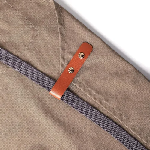 Miniatura 5 de Delantal de chef para hombre, delantal de lona para camarera, con bolsillos, resistente al agua, color caqui