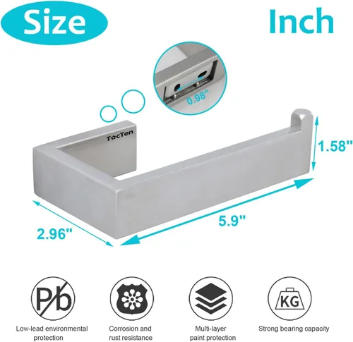 Miniatura 3 de TocTen Soporte de papel higiénico para papel higiénico para papel higiénico grande, soporte para rollo de papel higiénico, montado en la pared