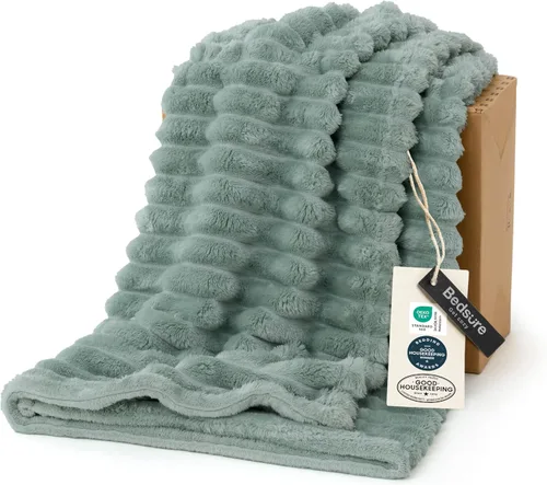 Miniatura 26 de Bedsure GentleSoft - Manta de forro polar azul para sofá, mantas suaves y acogedoras para mujer, lindas mantas pequeñas para niñas, azul claro, 108