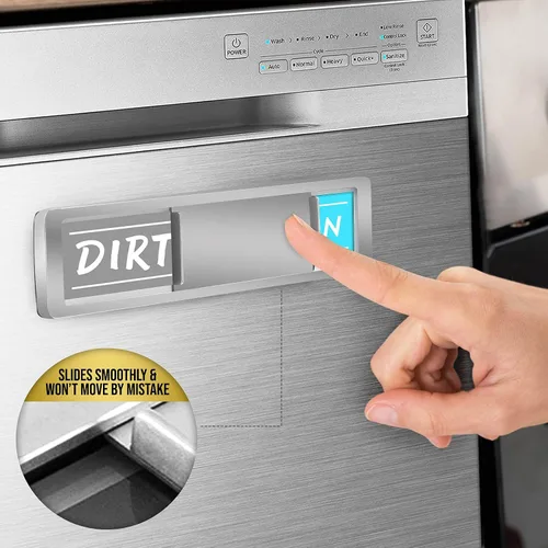 Miniatura 2 de Elegante imán para lavavajillas con texto en inglés "Clean Dirty", fácil de leer, fuerte magnético para decoración de cocina del hogar