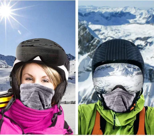 Miniatura 6 de Cuello térmico para inviernocuello polaina cara bufandacubrebocas para invierno, máscara de esquí - Pasamontañas para clima frio.