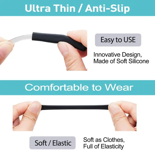 Miniatura 2 de Almohadillas antideslizantes para gafas, puntas de silicona para sienes de lentes, funda suave, cómodas almohadillas para orejas de gafas, agarres