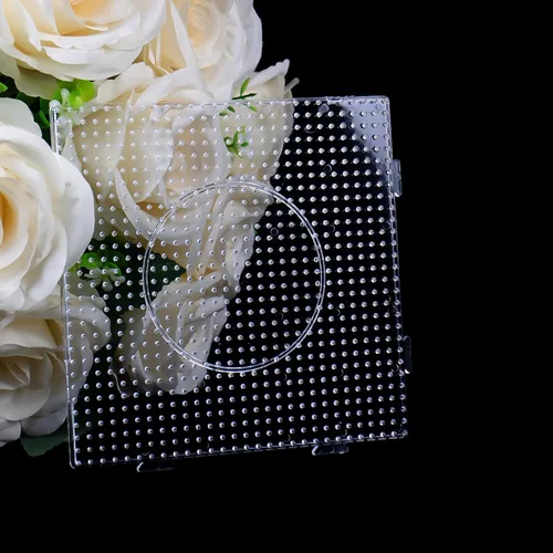 Miniatura 4 de 50 piezas de papel de planchar de cuentas fusibles, papel de planchado cuadrado transparente para termoestabilidad, accesorios de cuentas fusibles