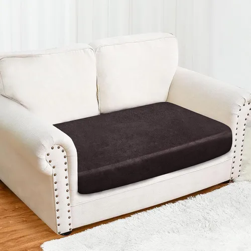 Miniatura 3 de Fundas de cojín tipo cuero para sofá, juego de fundas protectoras de muebles para sillón seccional, sofá biplaza de tela de elastano elástica