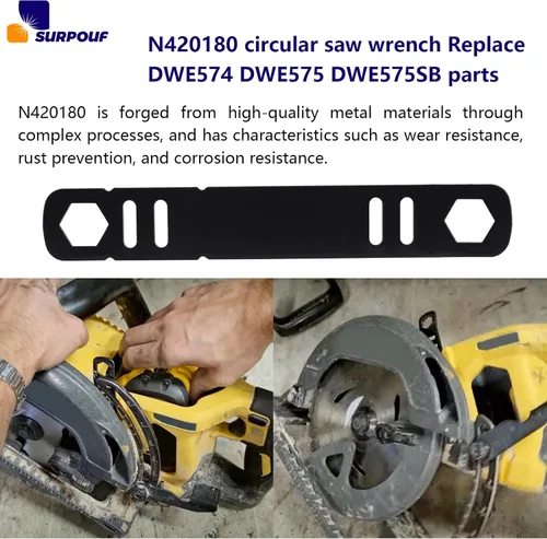 Miniatura 4 de N420180 N165861 Llave de sierra circular 60V 7-1/4 pulgadas Reemplazo DWE574 DWE575 DWE575 DWE575SB Parte