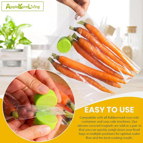 Miniatura 4 de KORE Sous Vide - Imanes pesados, acero inoxidable y silicona de grado alimenticio, mantienen las bolsas de alimentos completamente sumergidas