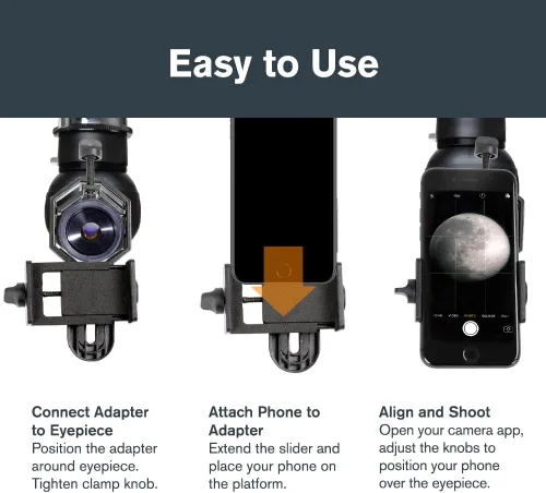 Miniatura 3 de Celestron - Adaptador para smartphone para telescopio, binoculares y miras de detección - Captura imágenes y video a través de tus ópticas - Cuerpo