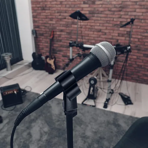 Miniatura 5 de Soporte de clip de micrófono ajustable para micrófono, soporte de micrófono inalámbrico, abrazadera de micrófono para soporte de micrófono