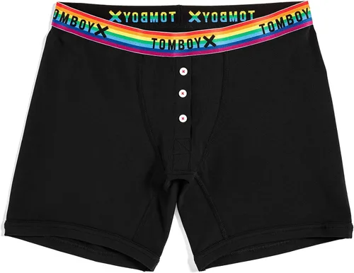 TomboyX Calzoncillos tipo bóxer cortos de 6 pulgadas con bragueta, ropa interior ultra suave, comodidad durante todo el día (XS a 4X)