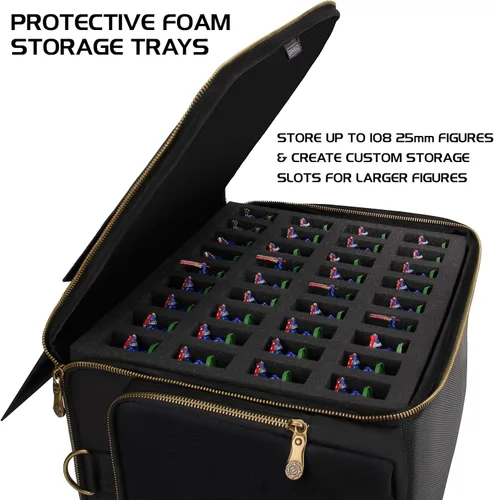 Miniatura 3 de ENHANCE Estuche portátil de almacenamiento y transporte de figuras en miniatura, 4 capas de espuma para 108 minis de infantería y Pick & Pluck