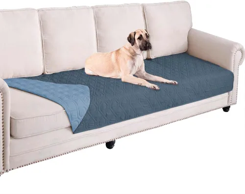 Miniatura 57 de Ameritex Funda Impermeable para Cama de Perro Manta para Mascotas para Muebles Cama Sillón Sofá Reversible Azul marino+azul piedra