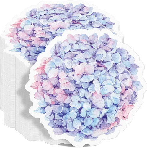 Kosiz 100 servilletas de papel florales en forma de flor morada, servilletas de cóctel vintage para primavera, mujeres, cumpleaños, boda, baby