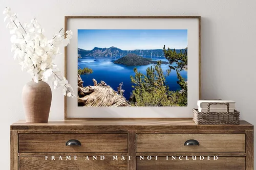 Miniatura 4 de Pacific Northwest Photography Print (Not Framed) Picture of Crater Lake on Summer Day in Oregon Cascade Mountains Wall Art Nature Decor (4" x 6")