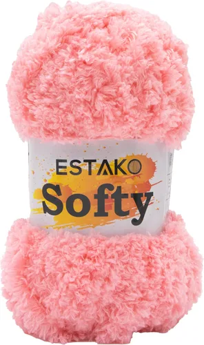 Miniatura 32 de Estako Softy 100% Poliéster Esponjoso Suave Grueso Peso #5 Hilado para Crochet y Tejido 3.52 oz (100 gr) 98 Yds (90 m) (9110 - Blanco)