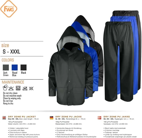 Miniatura 5 de FWG Trajes de lluvia para hombre, impermeables, resistentes, con bolsillos grandes, para todo tipo de clima