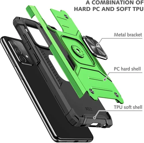Miniatura 5 de HNHYGETE Funda para Samsung A52, Galaxy A52 5G, con protector de pantalla HD, a prueba de golpes, resistente a los golpes, con anillo de rotación