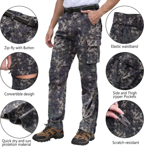 Miniatura 5 de Pantalones de senderismo para hombre, impermeables, de secado rápido, ligeros, rectos, de trabajo
