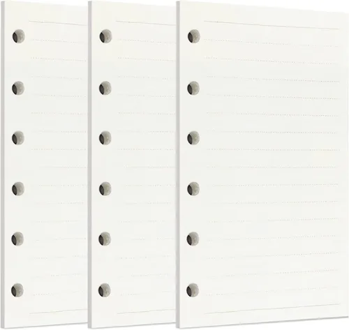 Miniatura 56 de Zelten 1 paquete A5 de 80 hojas/160 páginas 4 en 1 rayado cuadrado punteado en blanco hojas sueltas perforadas papel de repuesto de papel
