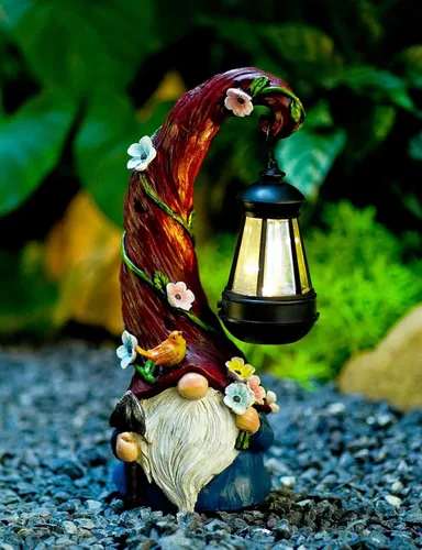 Miniatura 11 de Estatua de jardín solar de hadas Pohabery con luz de linternas, escultura solar impermeable para decoración al aire libre, para patio, jardín, Fairy