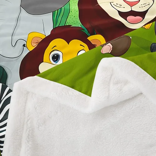 Miniatura 4 de Feelyou Manta Sherpa para niños, manta de forro polar con estampado de jirafa, león, elefante, jirafa, para niños y niñas, adorable manta de felpa