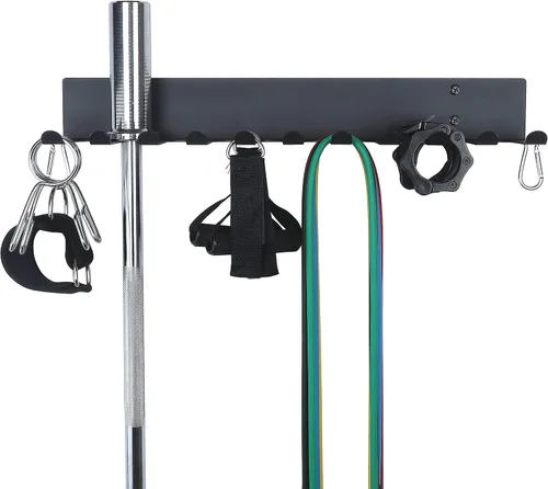 Miniatura 3 de Estante de almacenamiento para gimnasio, soporte de banda de resistencia, soporte de pared, resistente para gimnasio en casa, soporte de 11 puntas