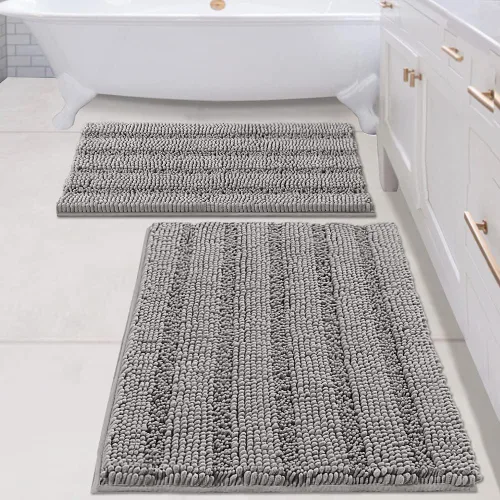 Miniatura 198 de H.VERSAILTEX - Alfombras de baño, juego de 2 piezas, alfombra de contorno para baño, juego de alfombras para inodoro, alfombra antideslizante