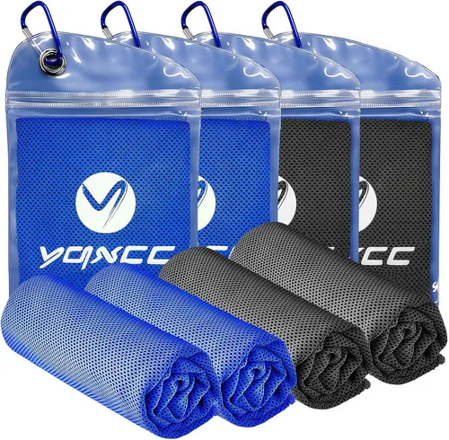 YQXCC - Paquete de 4 toallas de enfriamiento (40 x 12 pulgadas) para cuello, toalla de enfriamiento de microfibra, toalla fría suave y transpirable