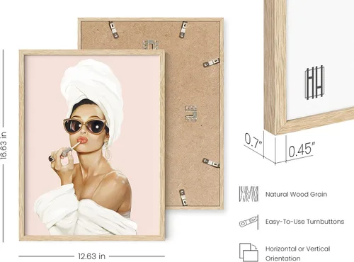 Miniatura 3 de HAUS AND HUES Arte de Pared de Audrey Hepburn – Póster Enmarcado Rosa, Decoración de Maquillaje Glamorosa, Impresión Vogue de Celebridad