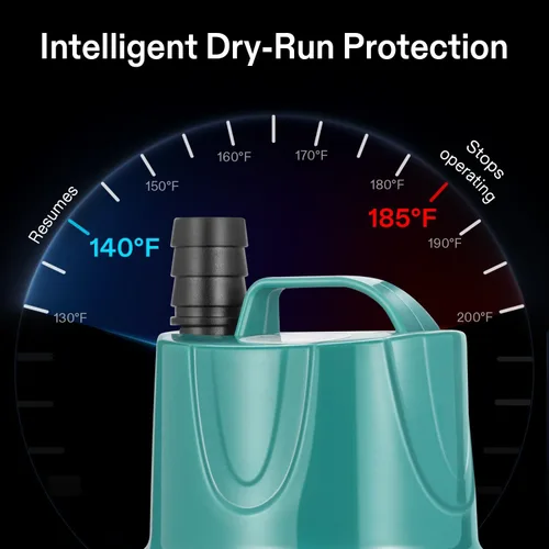 Miniatura 4 de VIVOSUN Bomba de agua sumergible de 260 GPH y 20 W para pecera, estanque, acuario, sistemas hidropónicos con cable de alimentación de 6 pies y 3