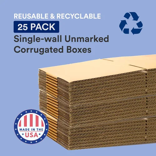 Miniatura 3 de BOX USA Cajas de envío de 12 pulgadas de largo x 8 pulgadas de ancho x 3 pulgadas de alto, paquete de 25 cajas de cartón corrugado plano