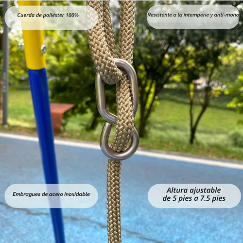 Miniatura 4 de SELEWARE Asiento de columpio para niños pequeños con respaldo alto de cubeta completa de servicio pesado con mosquetones de bloqueo y cuerda