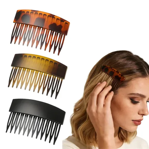 3 peines laterales para cabello de mujer, 12 dientes de sujeción fuerte, peines laterales decorativos para niñas y mujeres